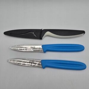 Kuhn Rikon Switzerland Steak Knife And Smaller Blue Knives
